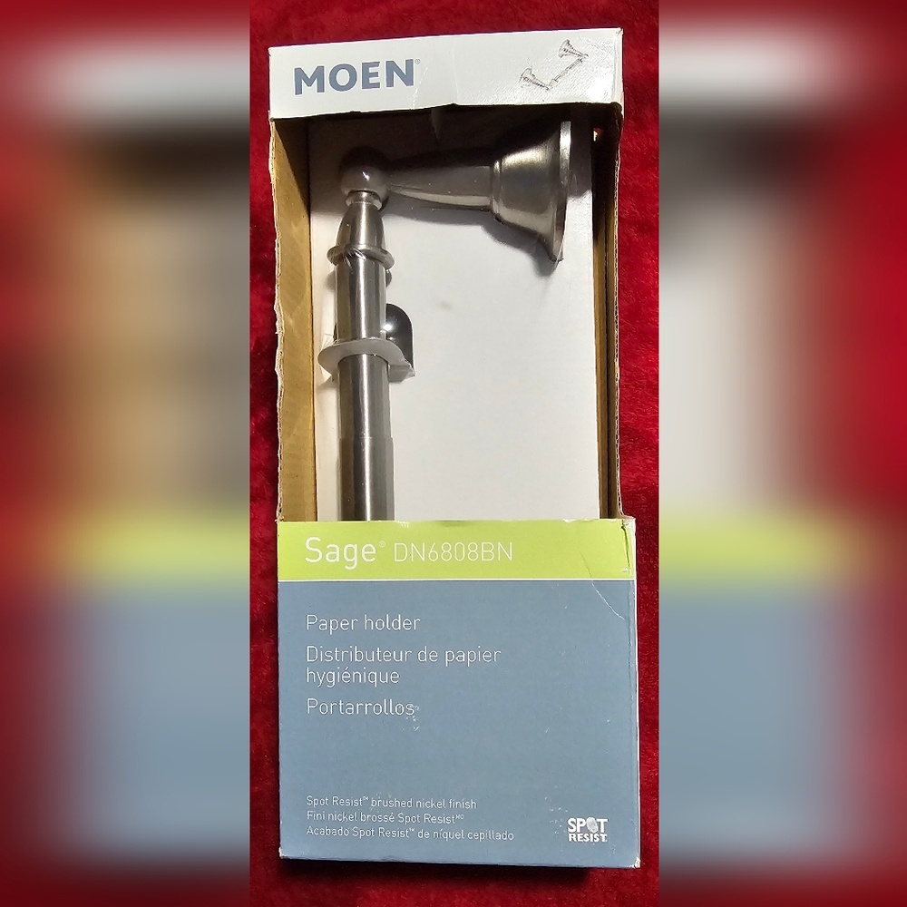 Moen Sage DN6808BN Brushed Nickel Bathroom Toilet Paper Holder NEW